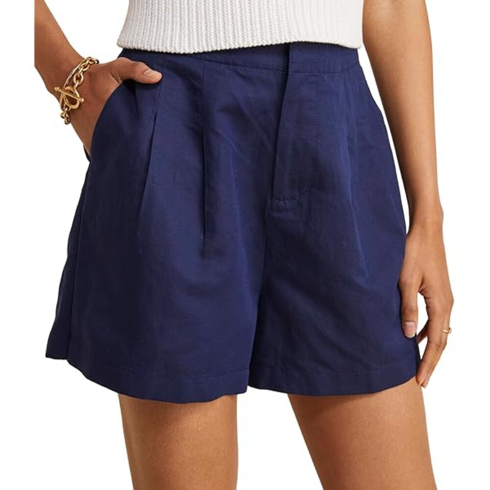 Navy Women's linen H&M shorts